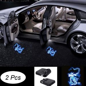 2 LED projector blue dragon car door courtesy shadow puddle lights.